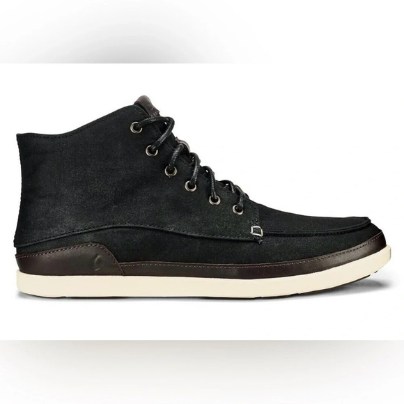 Olukai Nalukai Kapa men's black canvas chukka shoe, size 9.5